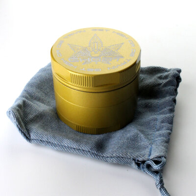 Gold Grinder 53mm 4-teilig Keramik mit Sieb & Schaber
