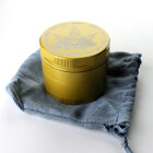 Gold Grinder 53mm 4-teilig Keramik mit Sieb & Schaber