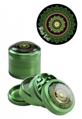Black Leaf Mandala Grinder Grün 4-tlg. Sieb &...