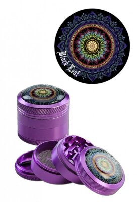 Black Leaf Mandala Grinder Lila 4-tlg. Sieb & Schaber
