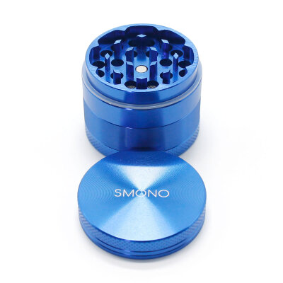 Smono Alu Grinder 40mm blau 4-tlg anodisiert Sieb