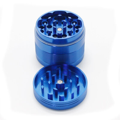 Smono Alu Grinder 40mm blau 4-tlg anodisiert Sieb