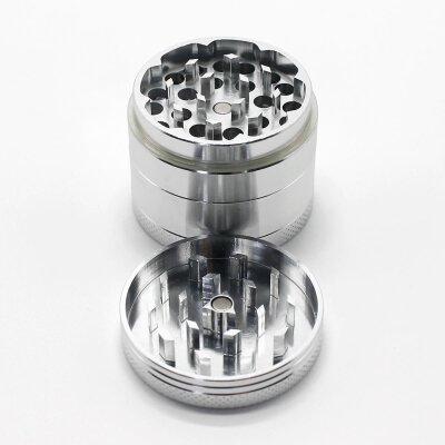 Smono Alu Grinder 40mm silber 4-tlg anodisiert Sieb
