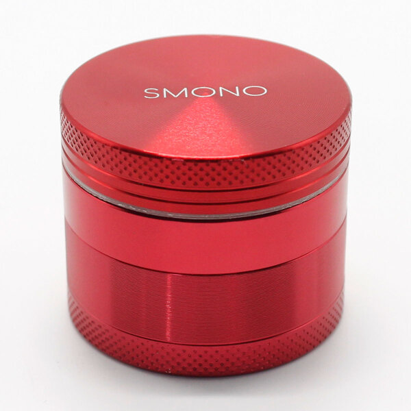 Smono Alu Grinder 40mm rot 4-tlg anodisiert Sieb