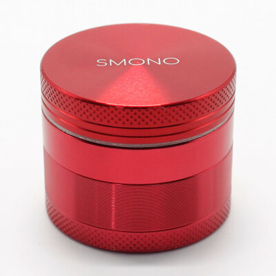 Smono Alu Grinder 40mm rot 4-tlg anodisiert Sieb