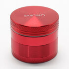 Smono Alu Grinder 40mm rot 4-tlg anodisiert Sieb