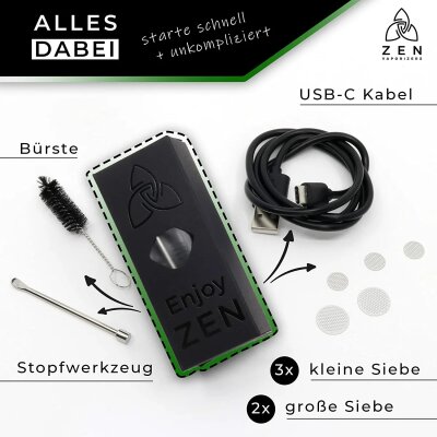 HIZEN Stilus 3.0 Vaporizer LED Farben Kräuter USB-C